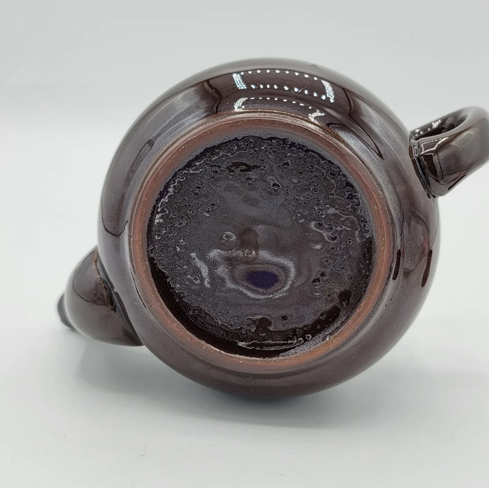 Japanese Dark Glaze Stoneware Tea for One Teapot 1940s-1950s Mid-Century Vintage